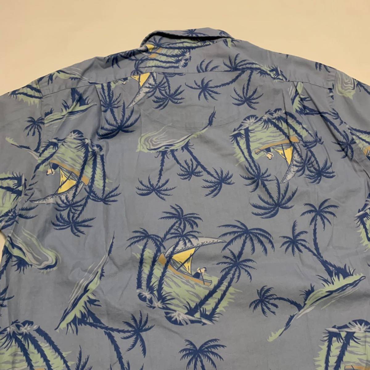 90s Polo Ralph Lauren aro - общий рисунок . воротник рубашка / Vintage RRL POLO Country USA открытый цвет Гаваи 