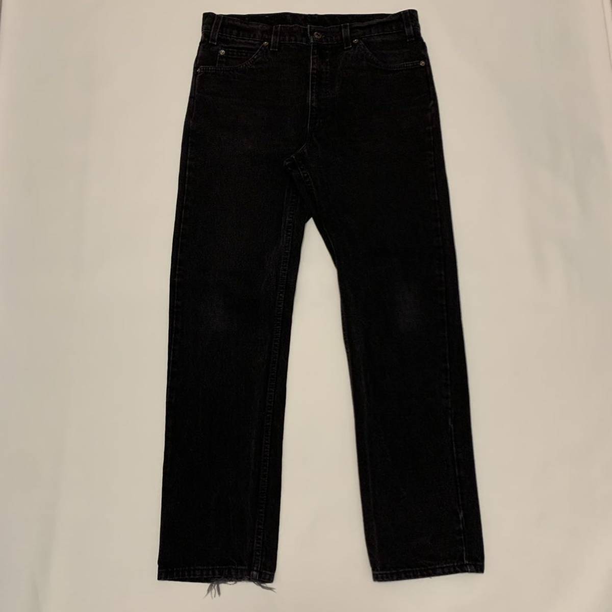 W34 × L30 90s Levi's 505 オレンジタブ 先染め ブラック デニム