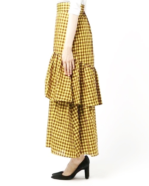 новый товар обычная цена 2 десять тысяч American Rag Cie серебристый жевательная резинка проверка maxi юбка желтый цвет 