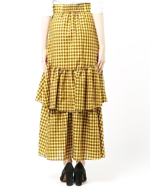  новый товар обычная цена 2 десять тысяч American Rag Cie серебристый жевательная резинка проверка maxi юбка желтый цвет 