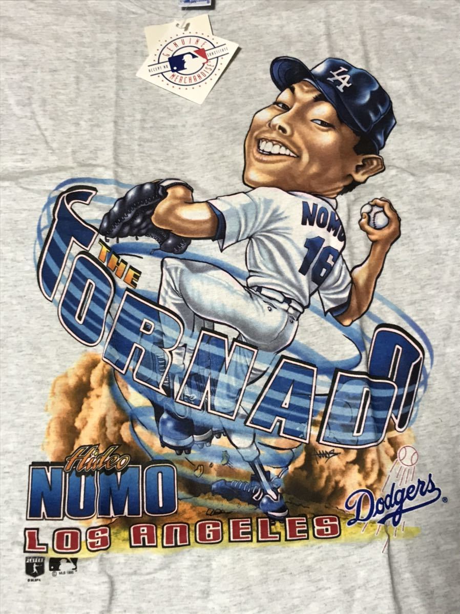 新品 デッドストック 希少XL！★野茂英雄 NOMO Tシャツ USA製 90s SALEM 製 Dodgers ドジャース メジャーリーグ MLB ベースボール_画像2