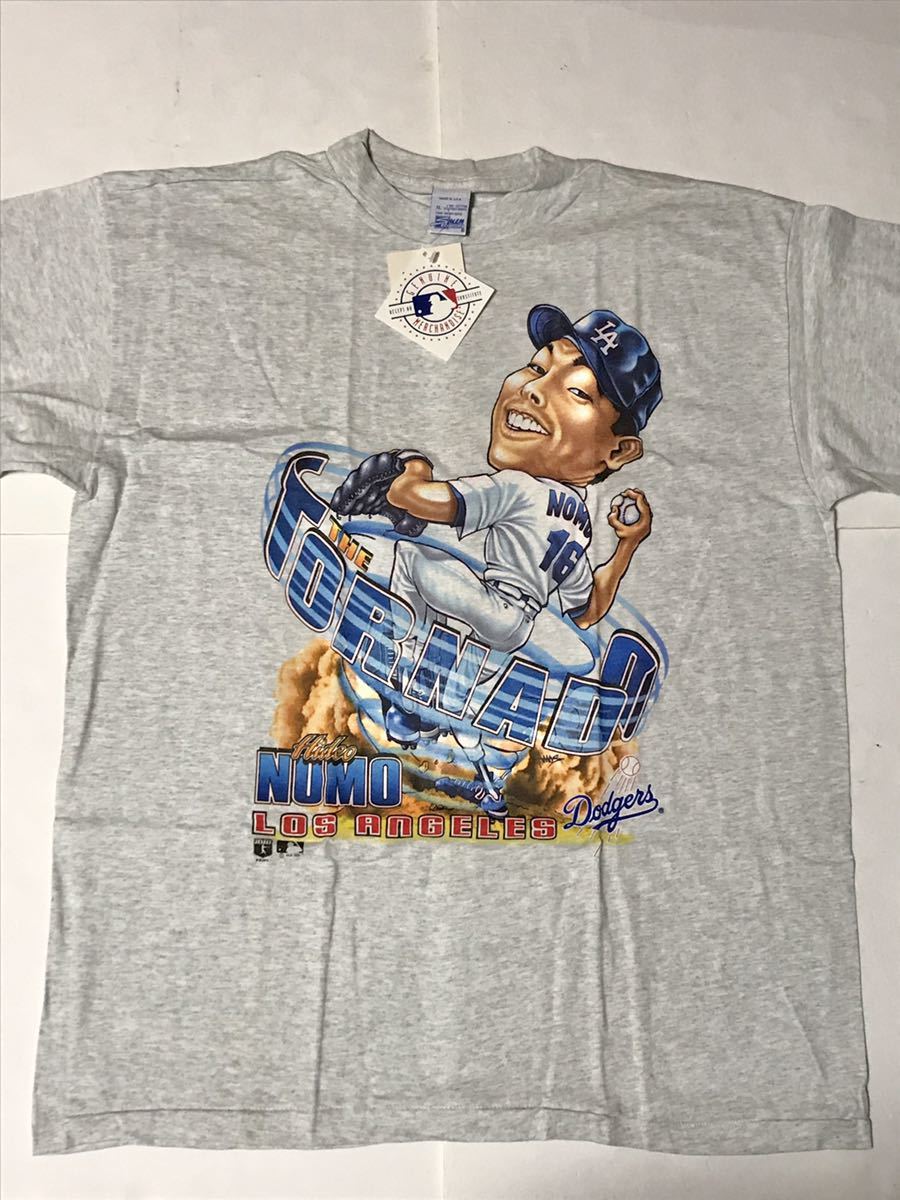 新品 デッドストック 希少XL！★野茂英雄 NOMO Tシャツ USA製 90s SALEM 製 Dodgers ドジャース メジャーリーグ MLB ベースボール_画像1