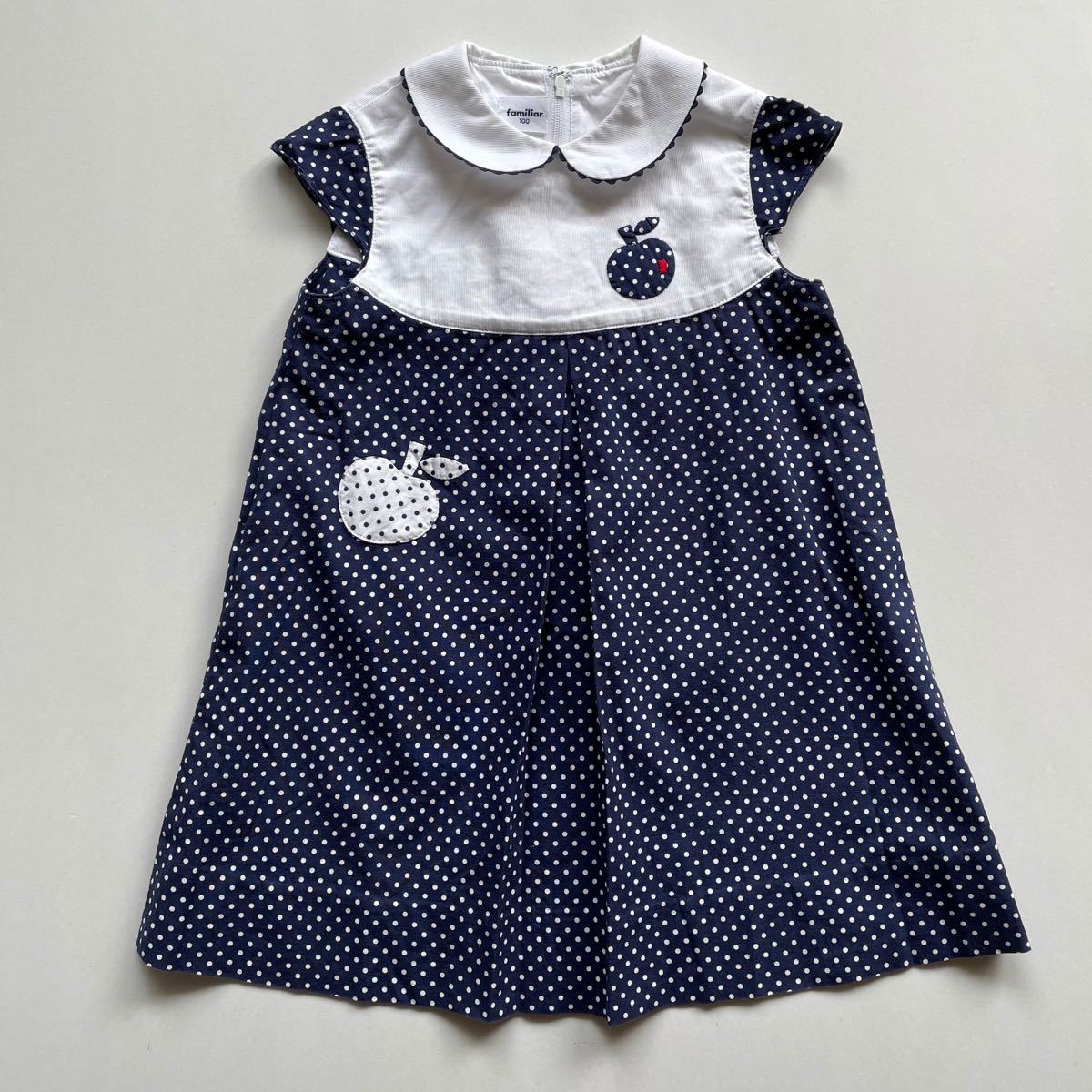 Paypayフリマ 美品 Familiar ファミリア 半袖ワンピ ス 襟付き 夏ワンピ りんご ドット レア レトロ ネイビ 100cm Paypayフリマ 美品 Familiar ファミリア 半袖ワンピ ス 襟付き 夏ワンピ りんご ドット レア レトロ ネイビ 100cm