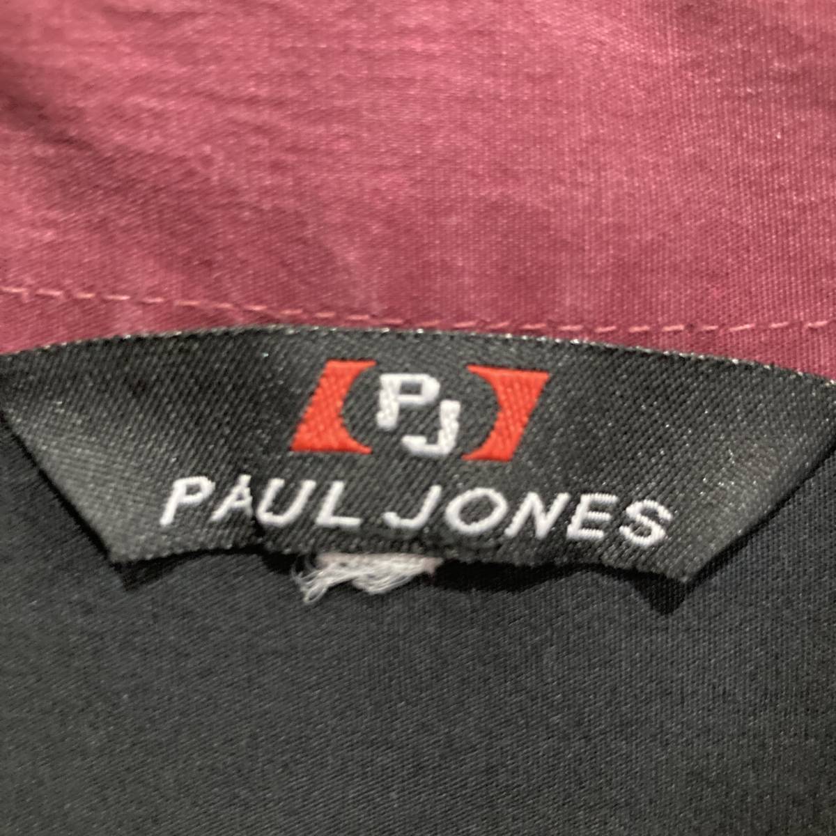 ビンテージ　paul jones コットン　長袖　シャツ　切り替えし　バイカラー　デザイン　210528_画像4