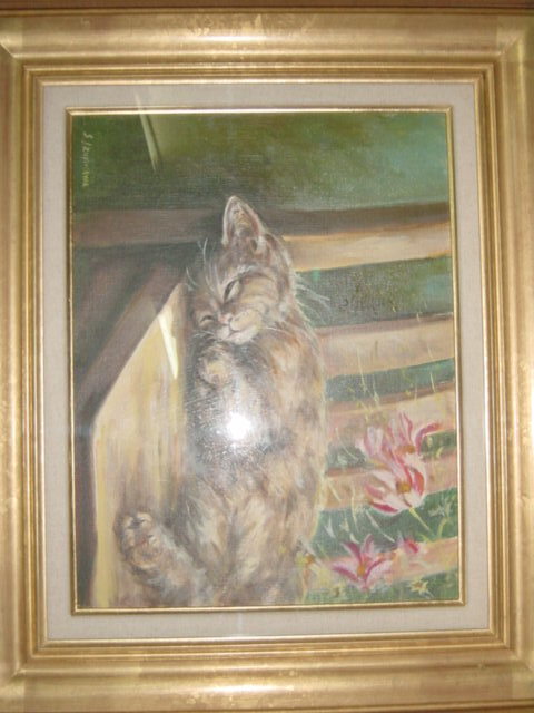 定番の中古商品 ◆高級絵画【ネコ・猫】サイン有り 販売店有り 絵心のある方にGood!!! 動物画