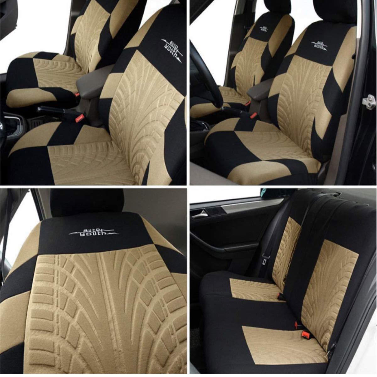 Paypayフリマ 車 シートカバー 汎用 オフホワイト トラック バン Suv 2個セット Paypayフリマ 車 シートカバー 汎用 オフホワイト トラック バン Suv 2個セット