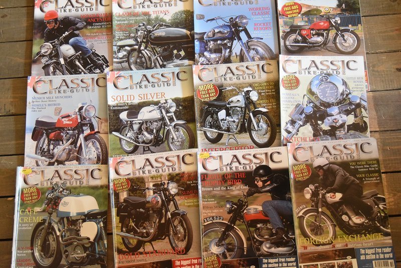 B0889 「CLASSIC BIKE GUIDE」 クラシックバイクガイド 12冊セット　ヴィンテージ　モーターサイクル誌　古本　雑誌 マガジン_画像1