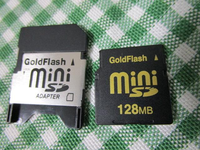 GoldFlash miniSDメモリカード 128MB/アダプタ付_画像1