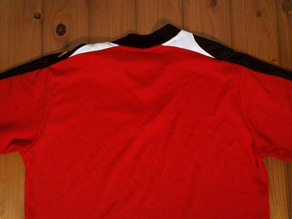 ★微難有☆プーマ★PUMA★ロゴ刺繍 Vネック 半袖Tシャツ ドライＴシャツ M JASPO 赤 黒 白の画像9
