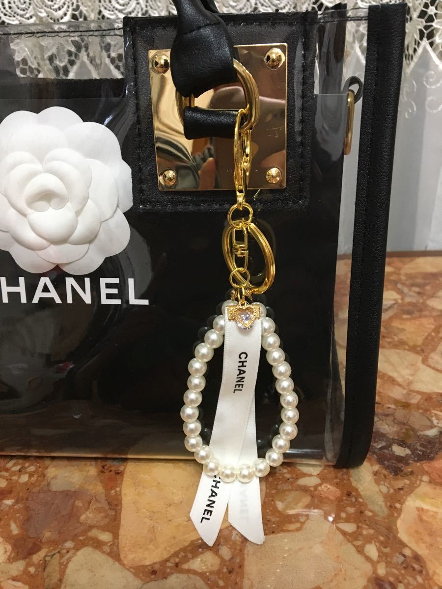 【CHANEL】キーホルダー ハート パール バッグチャーム バッグ チャーム キーホルダー キーリング パール シャネル