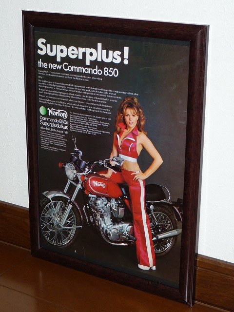 1973年 USA 洋書雑誌広告 額装品 Norton Commando 850 ノートン コマンド スーパーバイク (A4サイズ)_画像1