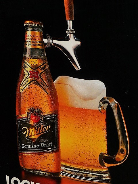 1987年 USA '80s 洋書雑誌広告 額装品 Miller Draft Beer ミラー ビール ( A4size・A4サイズ )_画像2