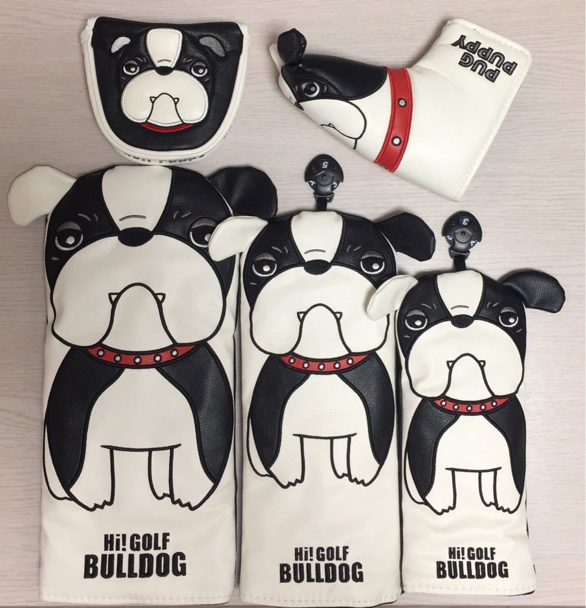 【ついに再販開始!】 Wild!★ブルドッグ・ホワイト☆ドライバー他ヘッドカバー4セット新品 - アクセサリー