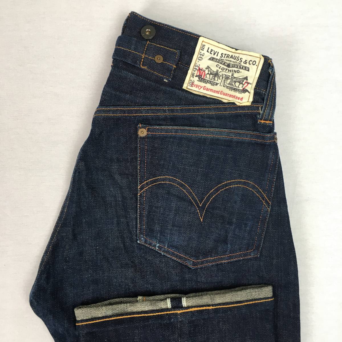 LEVI'S リーバイス 201 20201-0020 バレンシア工場 刻印555 米国製 99年 白布パッチ W30 L36 隠しリベット シンチバック セルビッチ