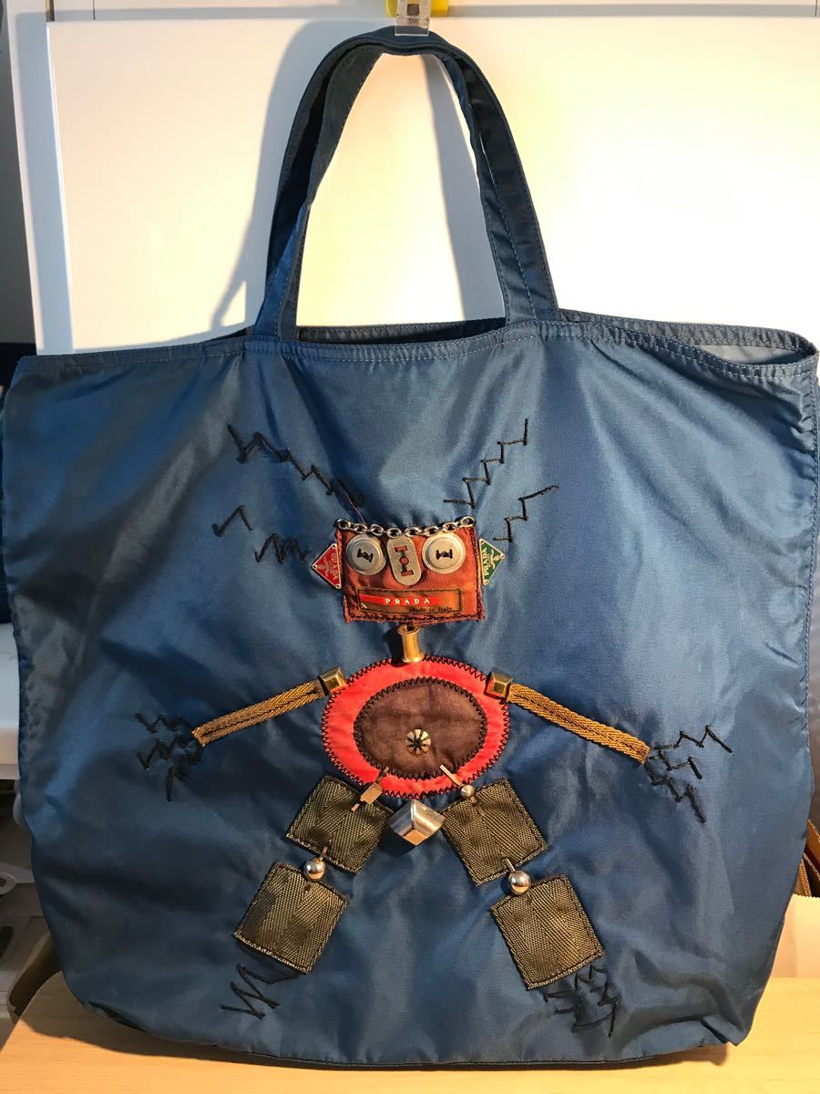 希少 美品 レア】プラダ PRADAロゴモチーフ ロボット ナイロントート