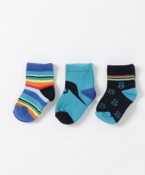 Y6930 rare new goods prompt decision Paul Smith Junior socks 3 point set 10cm Paul Smith Junior baby socks gift dinosaur ... stripe 