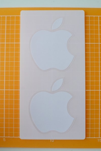 Apple iPhone 6s 付属 アップル シール 6cm×5cm 2枚1シート リンゴシール りんごシール ロゴステッカー 純正ステッカー Mac ホワイト 白_画像1