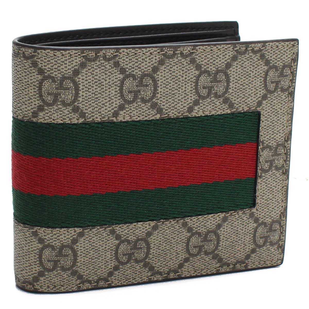 グッチ GUCCI GGスプリーム 2つ折り財布 408826 KHN4N 9791 ベージュ系 メンズ