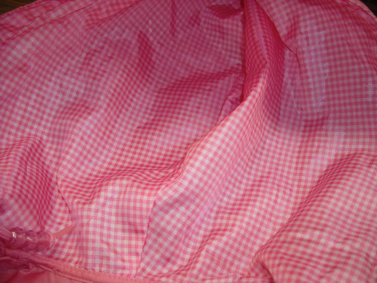  почти новый товар плащ . перо ... непромокаемая одежда настройка возможность . вставка настройка кнопка имеется водоотталкивающий. . вода розовый девочка длина одежды примерно 50cm