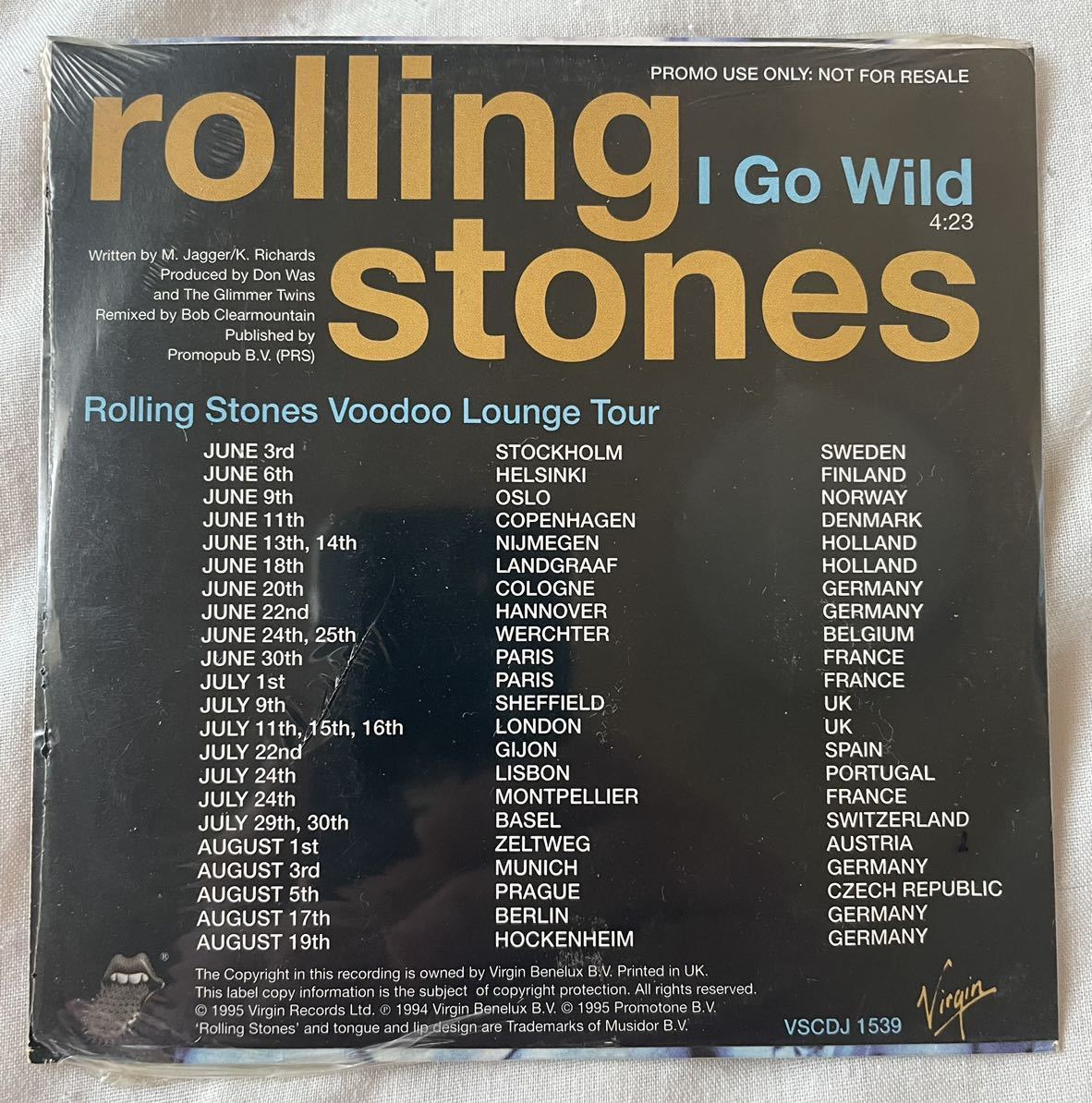 ローリングストーンズ I Go Wild. UK盤 未開封promo CDシングル カードボード.Voodoo Lounge. Rolling Stones.