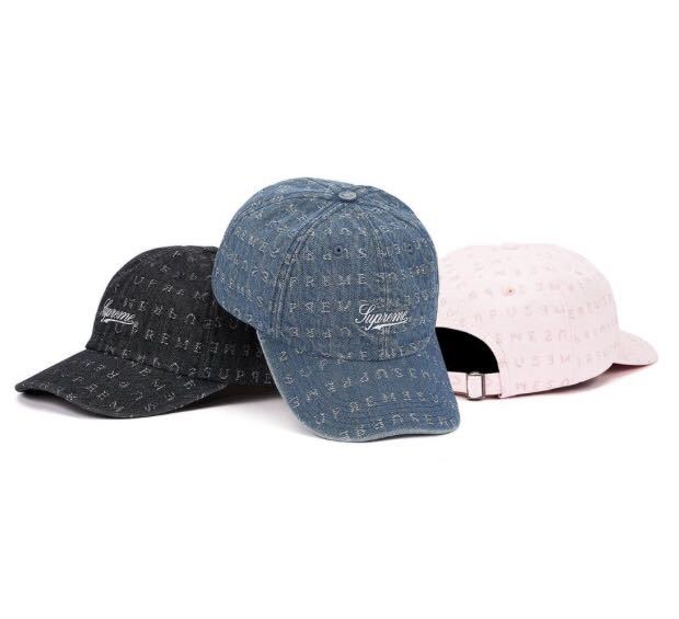 新品 未使用 シュプリーム SUPREME 20SS jacquard Logos Denim 6-Panel ジャガードロゴ デニム 6パネル キャップ ブルー BLUE BOX パーカー_画像3