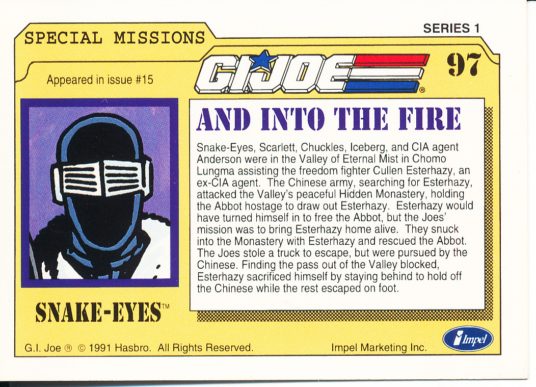 トレカ/G.I.ジョー/G.I. Joe A Real American Hero Trading Cards 97 スネイク・アイ/スネーク・アイ/_画像2