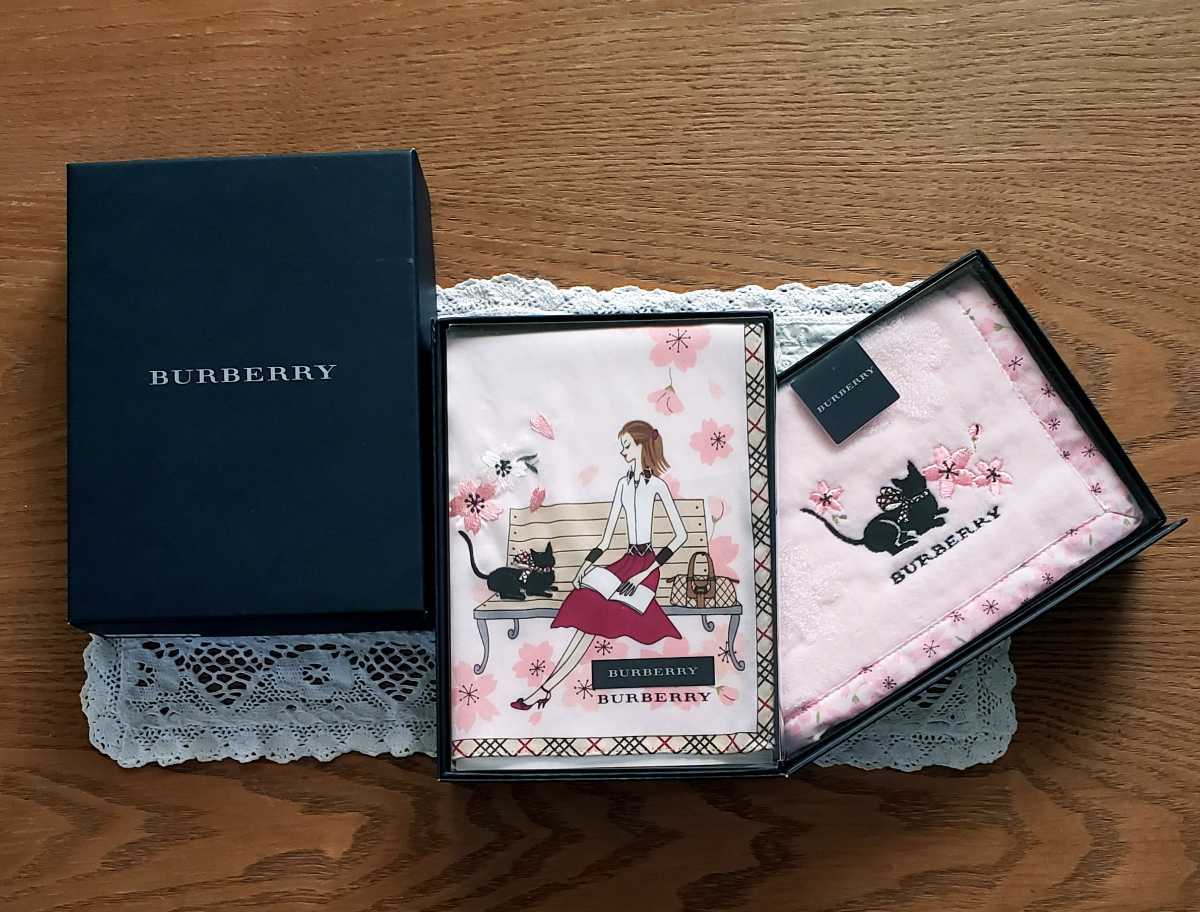 BURBERRY バーバリー 箱入り 刺繍 ハンカチ セット 新品 女性用 - www.gendarmerie.sn