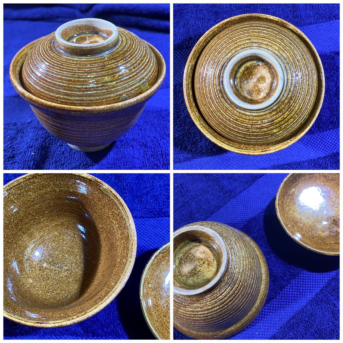 伊羅保 瀬戸焼 蓋付向付 7客 箱 智 鉢