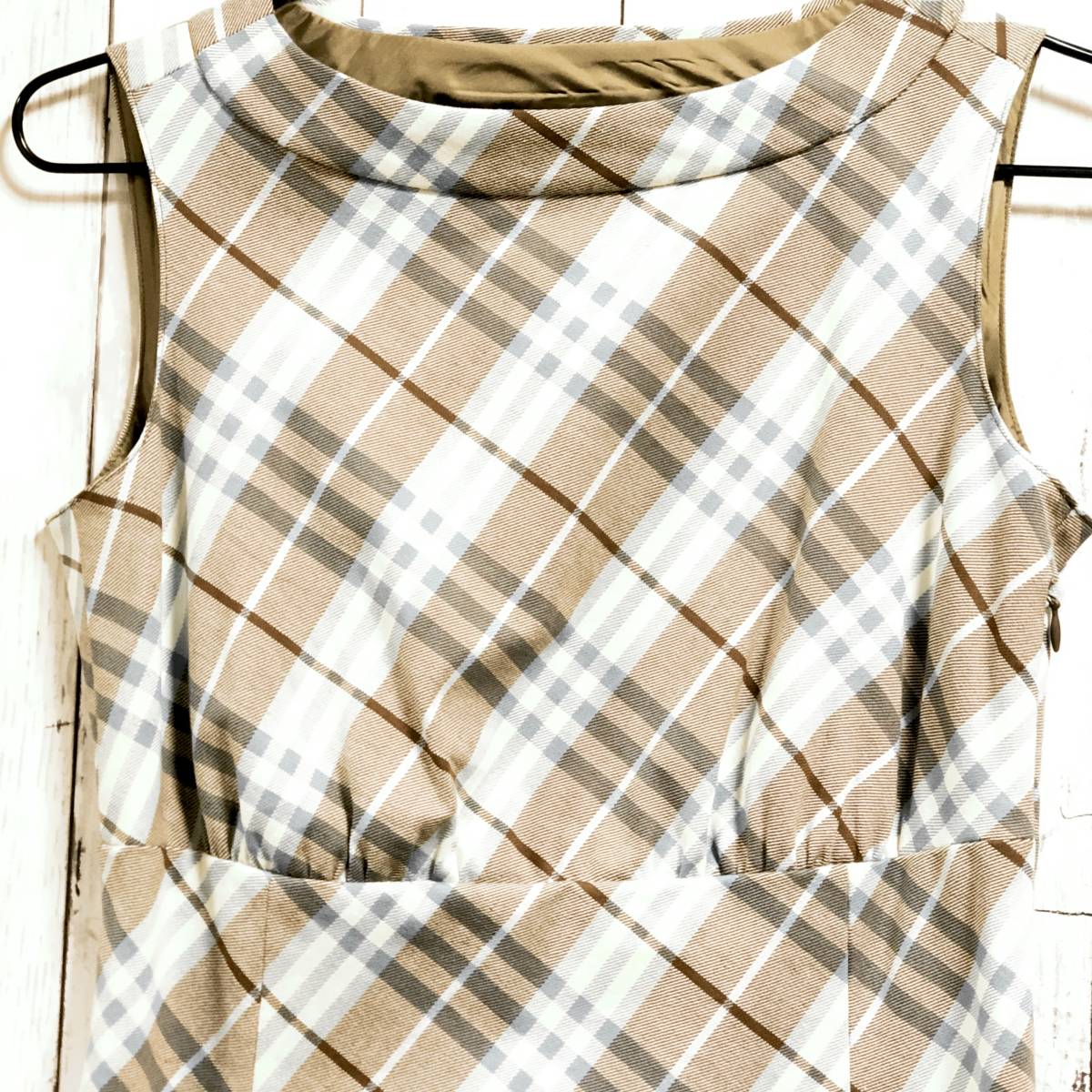 【BURBERRY】バーバリー ブルーレーベル ワンピース ノバチェック 水色×茶色 サイズ36 未使用！ 送料無料！の画像6