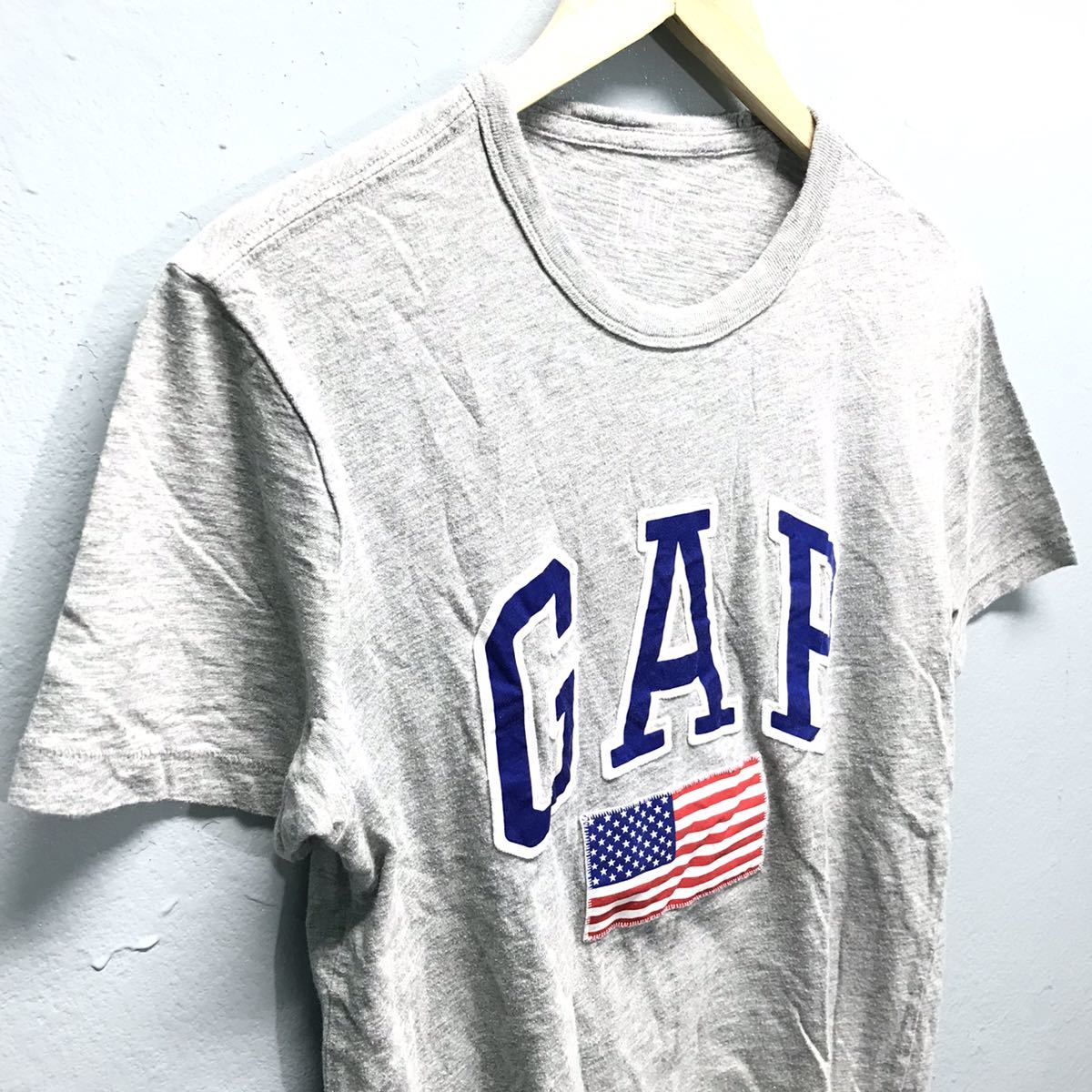 ●ギャップ　Tシャツ　グレー GAP メンズS コットン100% 半袖 トップス アメカジ カジュアル 星条旗 アメリカ 霜降り アメカジ 古着 /735ii_画像3