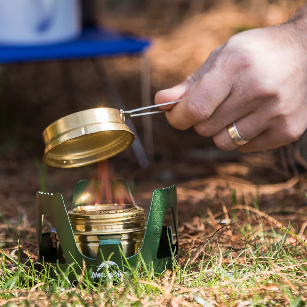 Naturehike アルコールストーブ アルコールバーナーキャンプ 　ゴールド