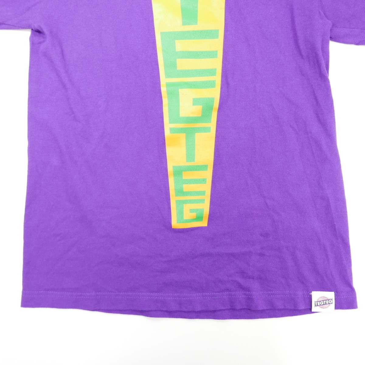 TEG TEG テグテグ RUSSIAN LOGO TEE コットン 半袖 ロゴ プリント Tシャツ カットソー PURPLE S_画像4