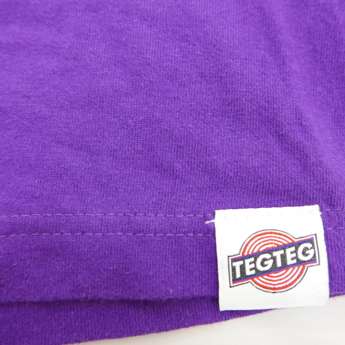 TEG TEG テグテグ RUSSIAN LOGO TEE コットン 半袖 ロゴ プリント Tシャツ カットソー PURPLE S_画像6