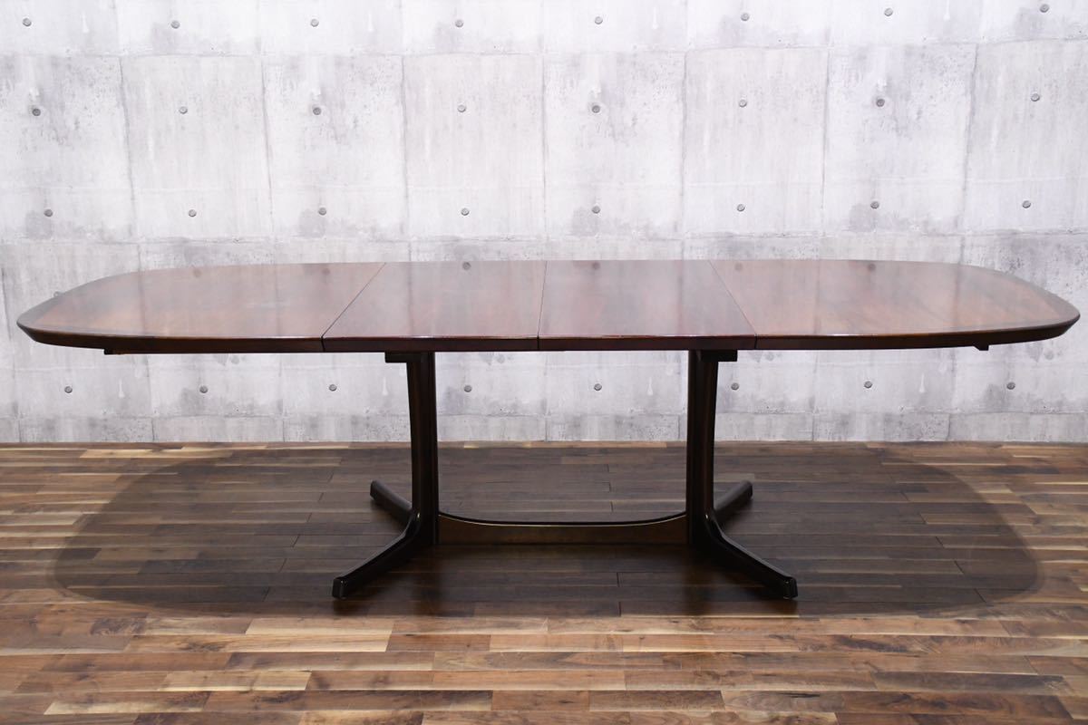 ADK162 北欧 デンマーク dyrlund デューロン 伸長式 ダイニングテーブル ローズウッド材 165-265cm エクステンションテーブル ヴィンテージ_画像2