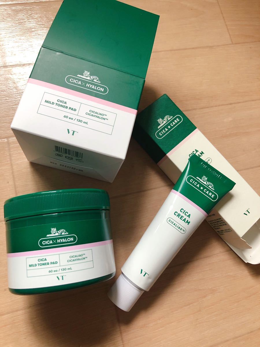 VT CICAシカクリーム&トナーパッド角質ケア&毛穴ケア&水分補給&鎮静