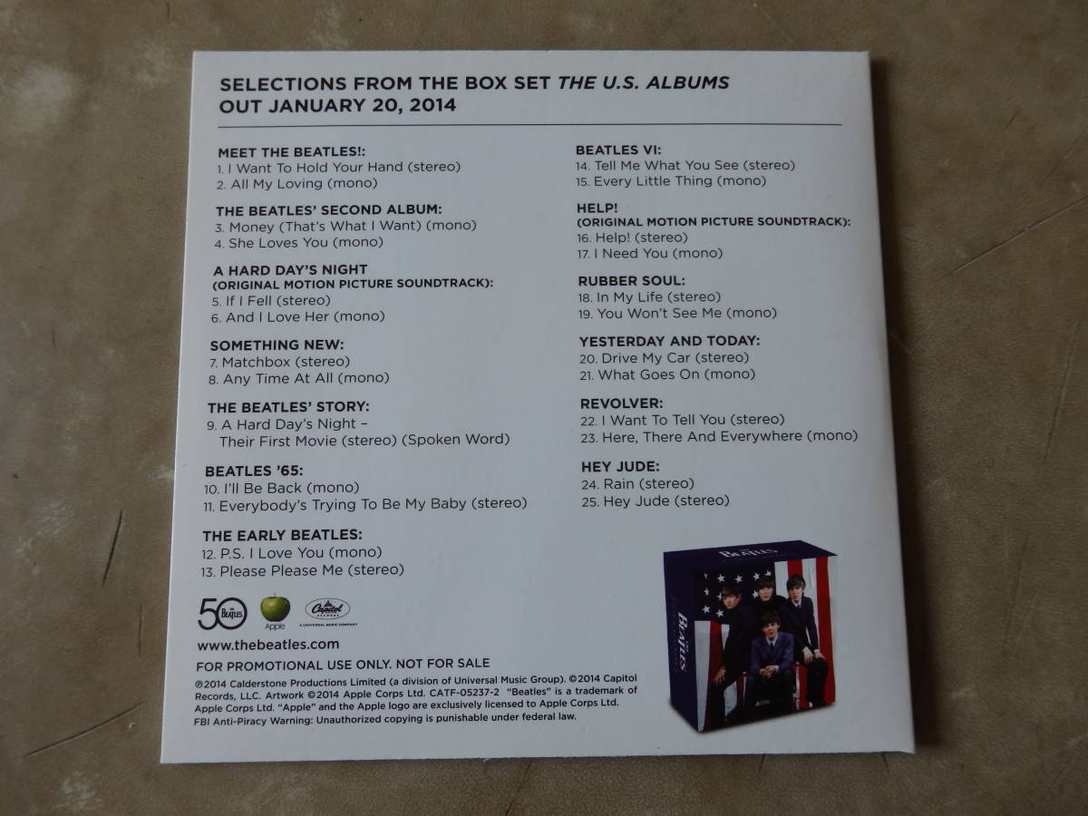 Beatles/The US Albums Sampler プロモ・オンリー紙ジャケCD　ビートルズ_画像2