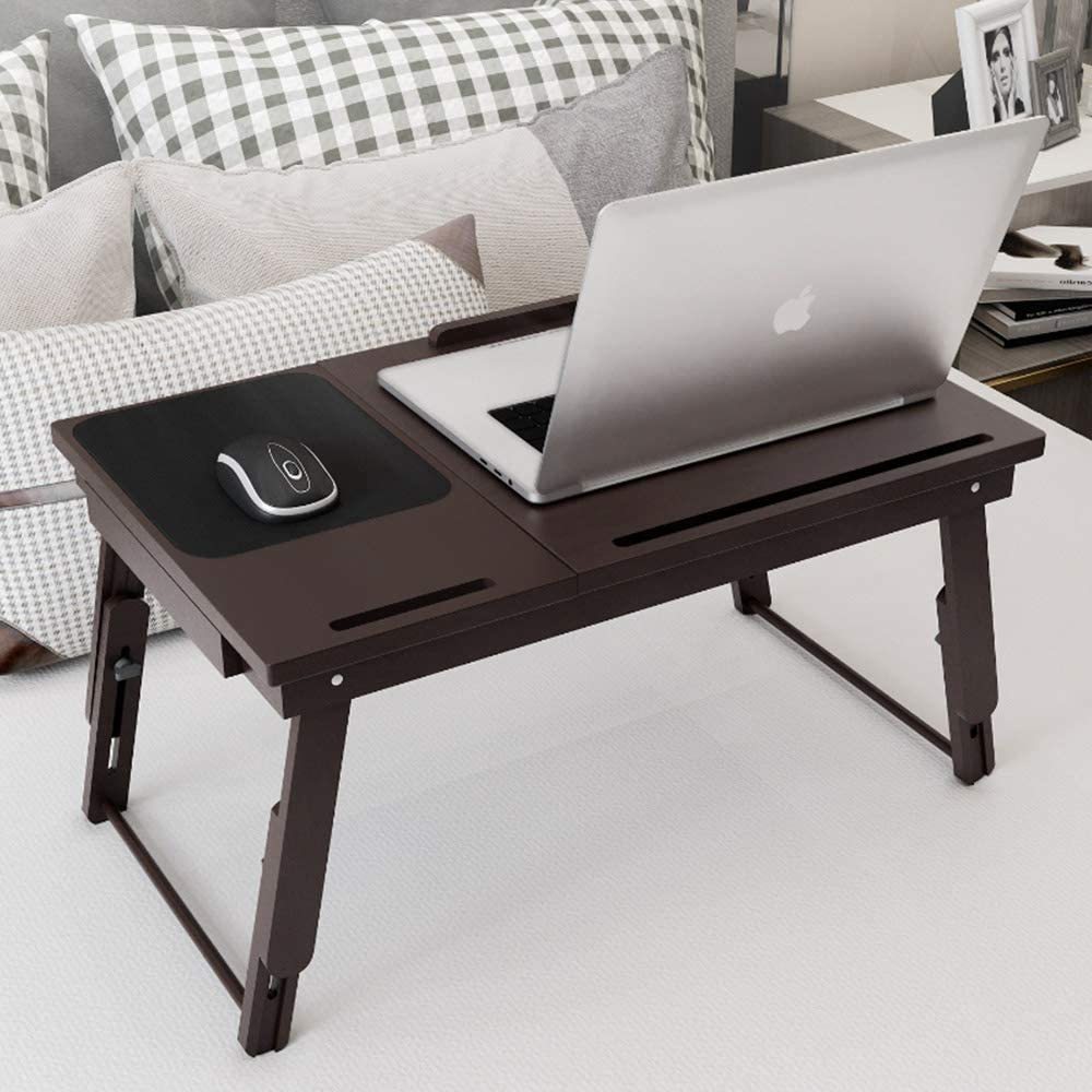 [ great special price ] bed table bamboo made laptop desk folding LAP top table height adjustment possibility compact 