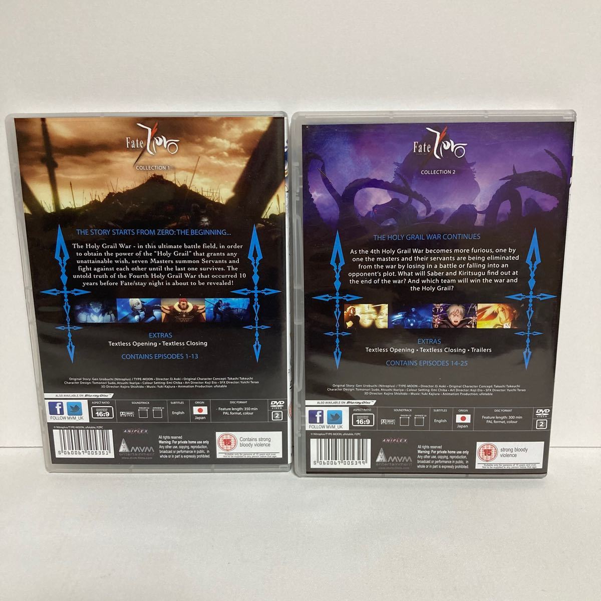 Fate/Zero 1期+2期 コンプリートDVD-BOX  北米版正規品　　　Fate  stay night