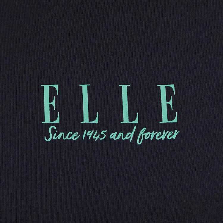 GU ELLE コラボTシャツ　グラフィックT　Mサイズ　ネイビー　NAVY 綿100％ 