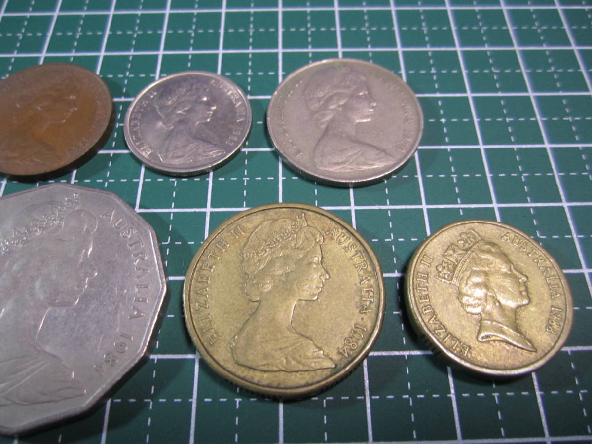 送\140] 外国硬貨 オーストラリア 2ドル 1ドル 50セント 20セント 10