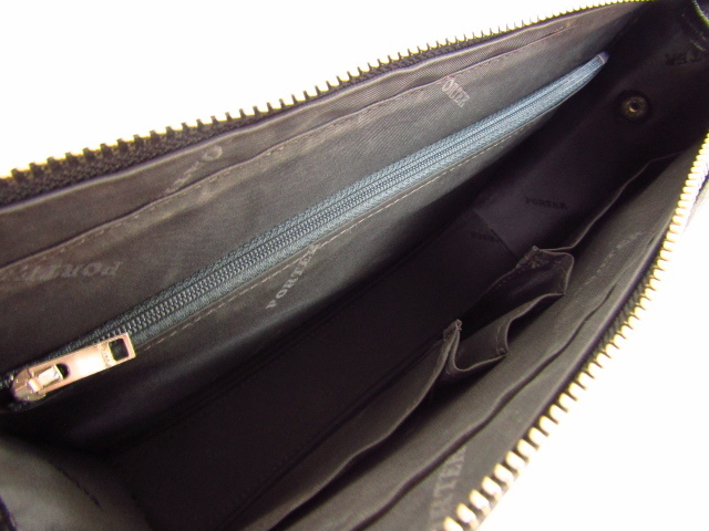  Yoshida bag PORTER Porter leather clutch bag second bag black black!BG3603