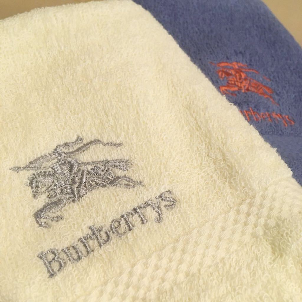 未使用　BURBERRY Burberrys　バーバリー ミニタオル　タオルハンカチ　ウォッシュタオル　日本製　刺繍ホースマーク_画像2