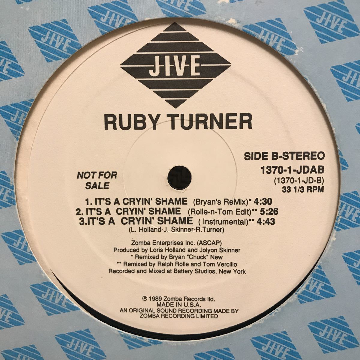 RUBY TURNER - It's A Crying Shame 12インチUSPROMO盤_画像3