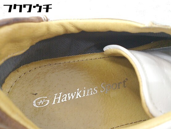 ◇ HAWKINS ホーキンス 切り替え レースアップ スニーカー シューズ サイズ41 ホワイト ブラウン メンズ_画像7