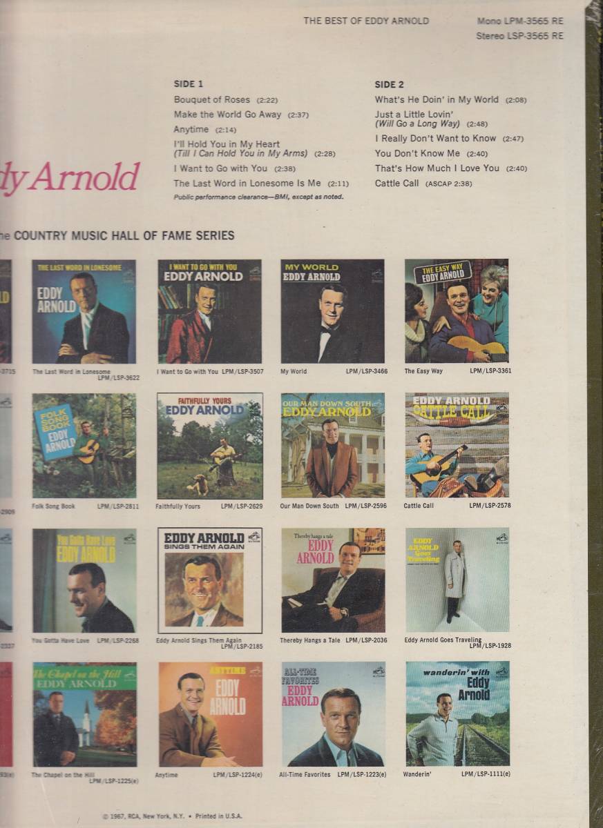 USorig.LP美品状態良好Best of Eddy Arnold エディー・アーノルド　lsp-3565_画像4