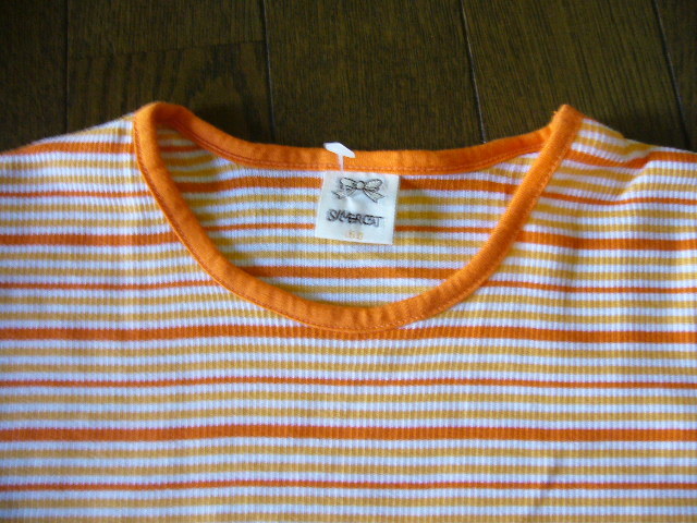 SILVER CAT シルバーキャット Tシャツ 涼しい素材 未使用　オレンジ　160㎝　家庭保管品_画像2