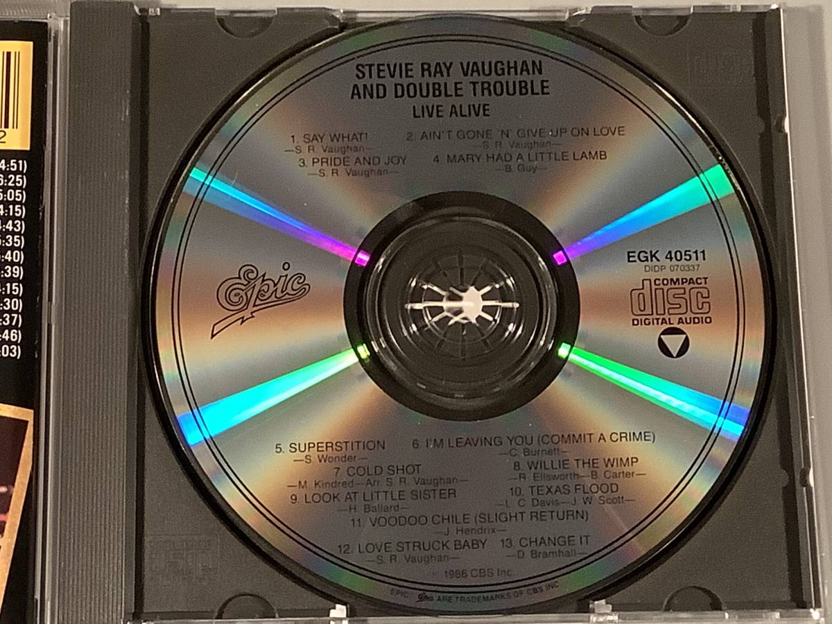 CD(米盤)■スティーヴィー・レイ・ヴォーン Stevie Ray Vaughan／LIVE ALIVE■良好品！_画像4