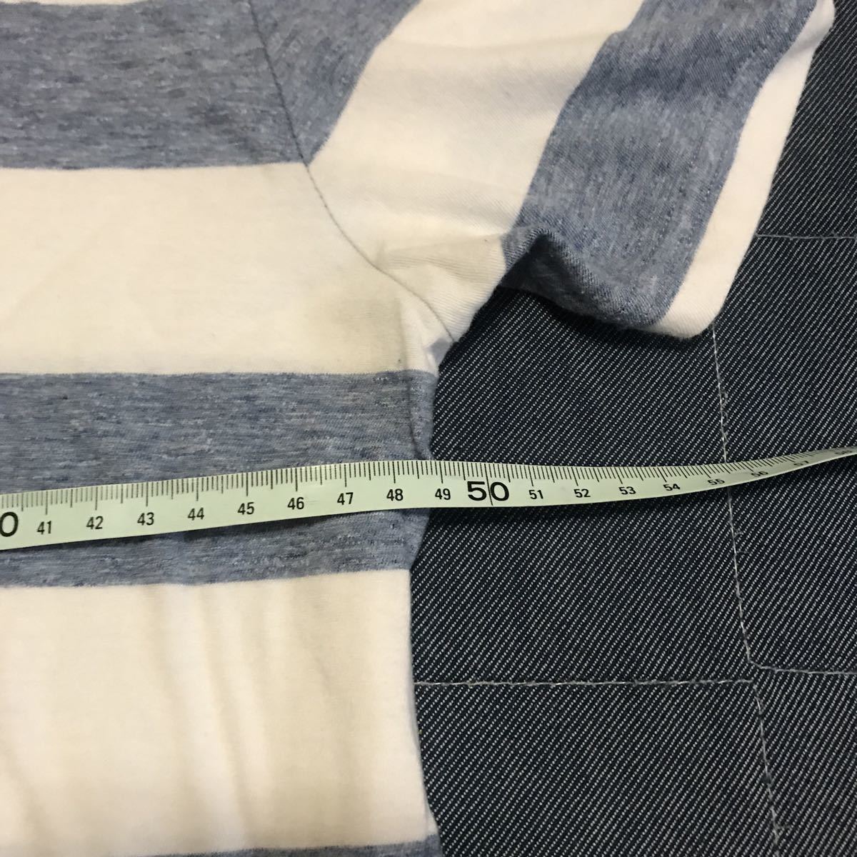 Wま BAYFLOW 半袖Tシャツ　2サイズ表示 ポケットボーダーTシャツ コットン生地　中国製_画像6