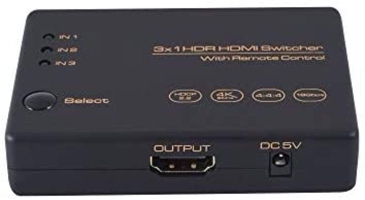 HDMIスイッチ 4K 3ポートHDMI IRコントロール付 HDMI 分配器　リモコン付