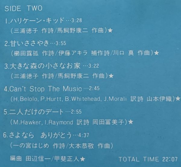 LP 河合奈保子 LIVE 黒盤 カナリー・コンサート・Part1 AF-7019 帯の裏の下に日付のカキコミ_画像5